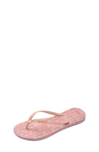 Havaianas X Loveshackfancy Kids' Slim Love Flip Flop In Pink