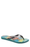 Havaianas X Marvel Flip Flop In Pantanal Green