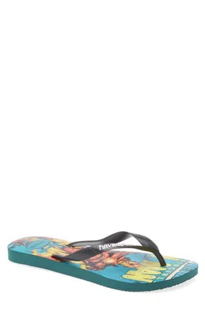 Havaianas X Marvel Flip Flop In Pantanal Green