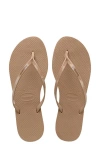 Havaianas You Flip Flop In Rose Gold/gold