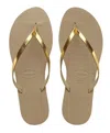 Havaianas You Metallic Golden Sand Metallic In Multi
