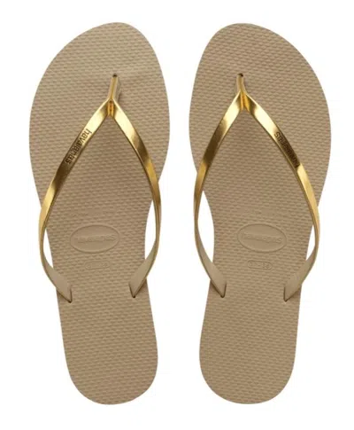Havaianas You Metallic Golden Sand Metallic In Multi