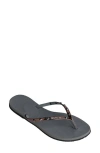 Havaianas You Spikes Flip Flop In Grey Steel Metal