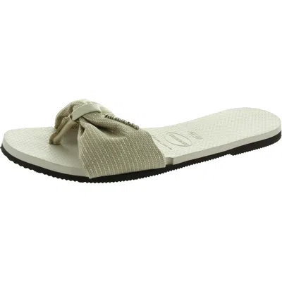 Havaianas You St. Tropez Shine Womens Slip On Casual Flip-flops In Beige