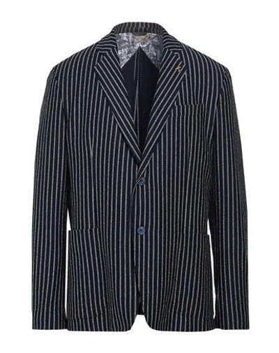 Havana & Co. Man Blazer Blue Size 46 Viscose, Polyamide, Cotton, Elastane