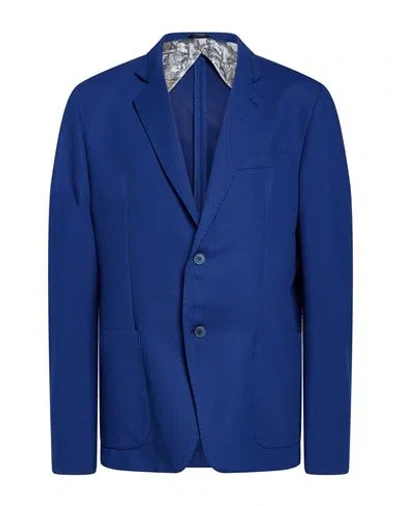 Havana & Co. Man Blazer Bright Blue Size 50 Polyester, Elastane In Multi