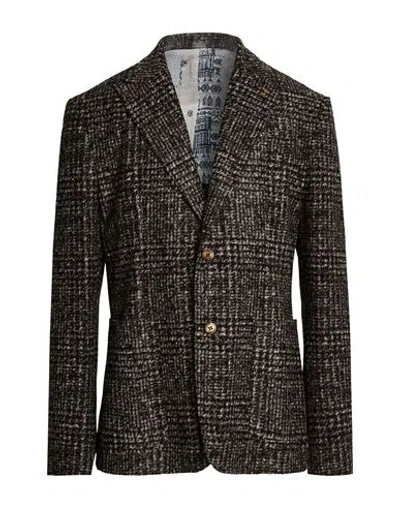Havana & Co. Man Blazer Brown Size 44 Acrylic, Virgin Wool, Polyester In Multi