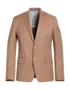 Havana & Co. Man Blazer Camel Size 38 Polyester, Viscose, Elastane In Brown