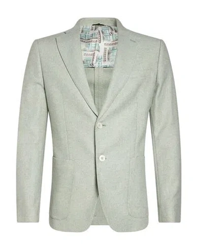 Havana & Co. Man Blazer Light Green Size 38 Wool, Polyester, Polyamide, Elastane