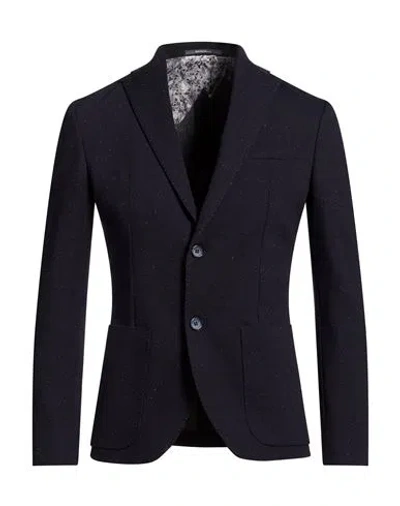 Havana & Co. Man Blazer Midnight Blue Size 44 Viscose, Polyester, Polyamide, Elastane