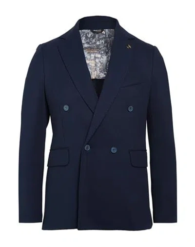 Havana & Co. Man Blazer Navy Size 38 Polyester, Elastane In Blue