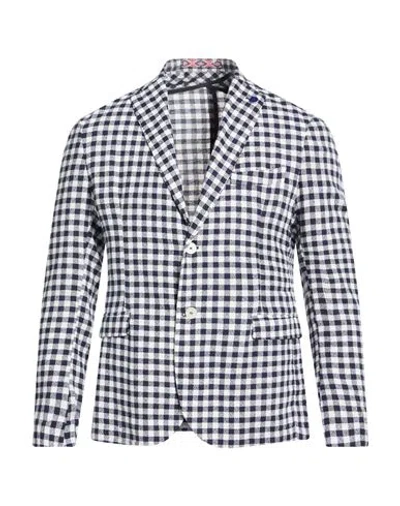 Havana & Co. Man Blazer Navy Size 46 Cotton, Polyester In Blue