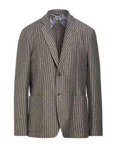 Havana & Co. Man Blazer Taupe Size 46 Viscose, Polyamide, Cotton, Elastane In Gray