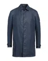 Havana & Co. Man Overcoat & Trench Coat Navy Size 40 Cotton, Elastane In Navy Blue