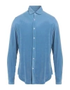 Havana & Co. Man Shirt Azure Size 15 ¾ Cotton, Elastane