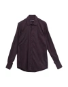 Havana & Co. Man Shirt Dark Purple Size 15 ¾ Cotton, Elastane In Purple