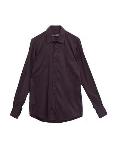 Havana & Co. Man Shirt Dark Purple Size 15 ¾ Cotton, Elastane