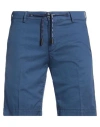 Havana & Co. Man Shorts & Bermuda Shorts Blue Size 32 Cotton, Linen, Elastane