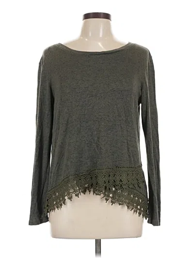 Pre-owned Have Long Sleeve Top Gray Boatneck Tops