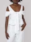 Haveli Usha Peplum Top In White