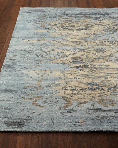 Haven & Loom Aquamarine Hand-knotted Rug, 6' X 9'
