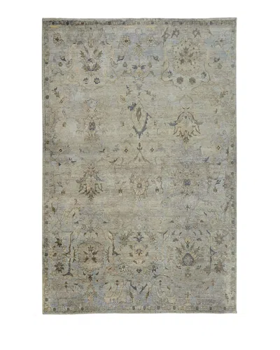 Haven & Loom Cyan Sky Hand-knotted Rug