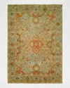 Haven & Loom Damask On Blue Hand-knotted Oushak Rug, 9' X 12'