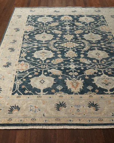 Haven & Loom Estevan Hand-knotted Oushak Rug, 6' X 9' In Blue