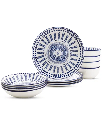 Haven Blue Mykonos 12 Pc. Dinnerware Set, Service For 4