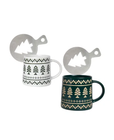 Haven Holiday Snowflake Mug With Stencil, Service For 2, Exclusively At Macy's In Multi