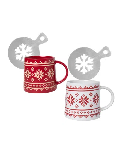 Haven Holiday Snowflake Mug With Stencil, Service For 2, Exclusively At Macy's In Multi