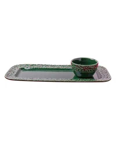 Haven Holly Platter & Tidbit Bowl Set, Exclusively At Macy's In Green