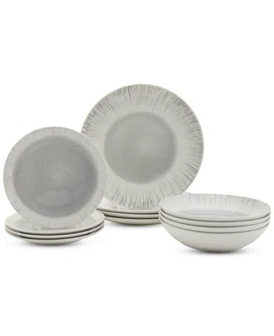 Haven Laguna 12 Pc. Dinnerware Set, Service For 4 In Gray