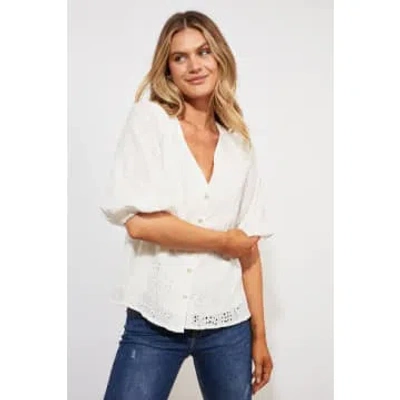 Haven Naxos Broderie Anglaise Blouse In White