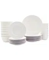 Haven Round Embossed 32 Pc. Dinnerware Set, Service For 8 In White