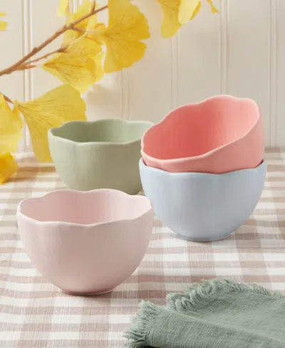 Haven Scalloped Stoneware Tidbit Bowls, Set Of 4 In Assorted