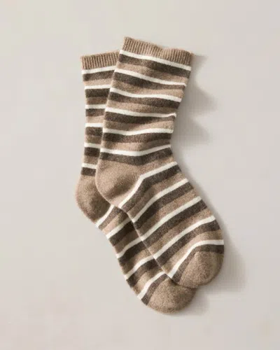 Haven Well Within Cashmere Bold Striped Socks In Brown