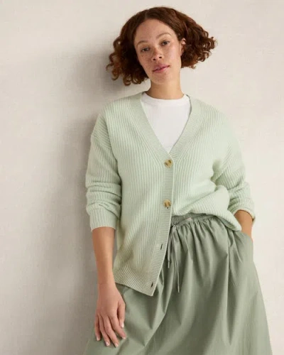 Haven Well Within Cashmere Shaker Stitch Cardigan In Green