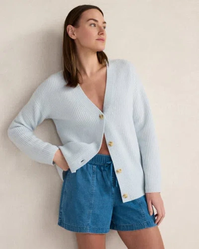 Haven Well Within Cashmere Shaker Stitch Cardigan In Blue