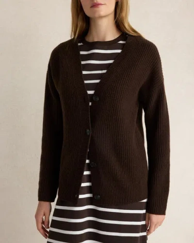 Haven Well Within Cashmere Shaker Stitch Cardigan In Brown