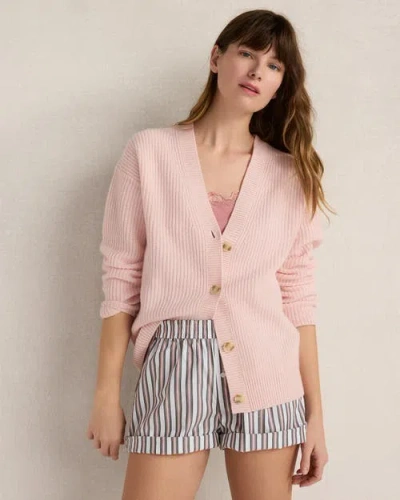Haven Well Within Cashmere Shaker Stitch Cardigan In Pink