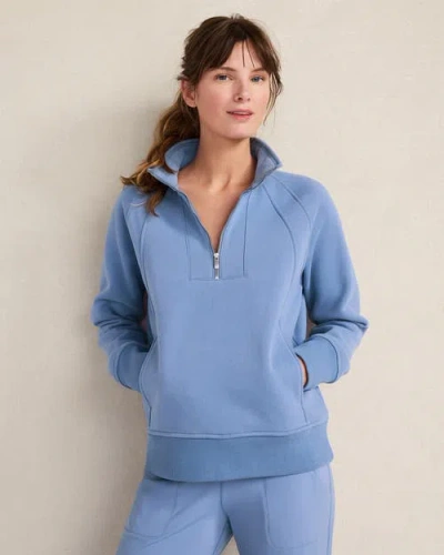 Haven Well Within Cloud Fleece Half-zip Pullover In Blue