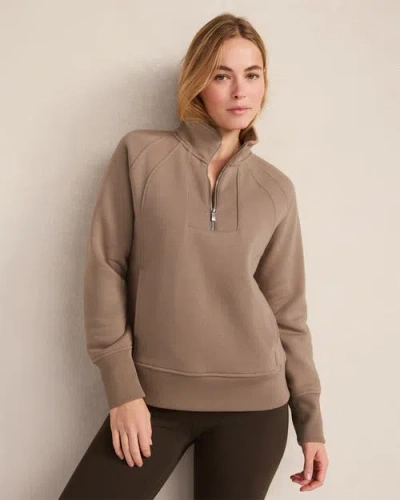 Haven Well Within Cloud Fleece Half-zip Pullover In Brown