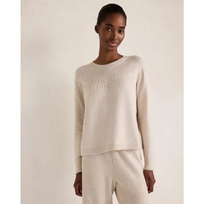 Haven Well Within Cotton Blend Fair Isle Stitch Sweater In Heather Cream