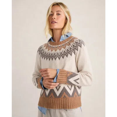 Haven Well Within Cotton Blend Fair Isle Sweater In Heather Cream Multi