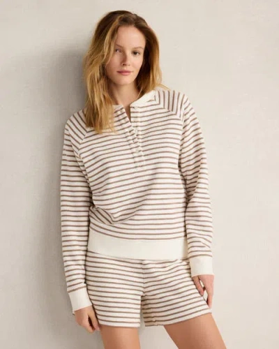 Haven Well Within Cotton Blend Textured Henley In Neutral