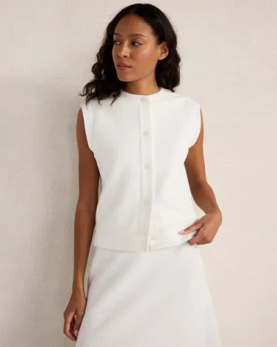 Haven Well Within Cotton Blend Textured Short Sleeve Jacket In White