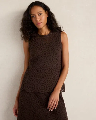 Haven Well Within Cotton Crochet Scalloped Tank In Brown
