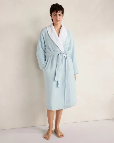 Haven Well Within Cotton Gauze Plush Robe In Blue