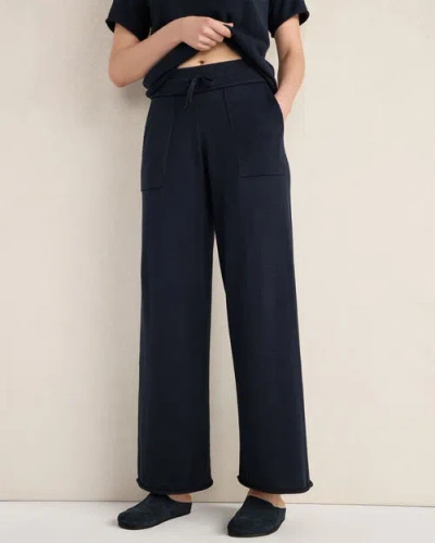 Haven Well Within Cotton Knit Wide Leg Pants In Black